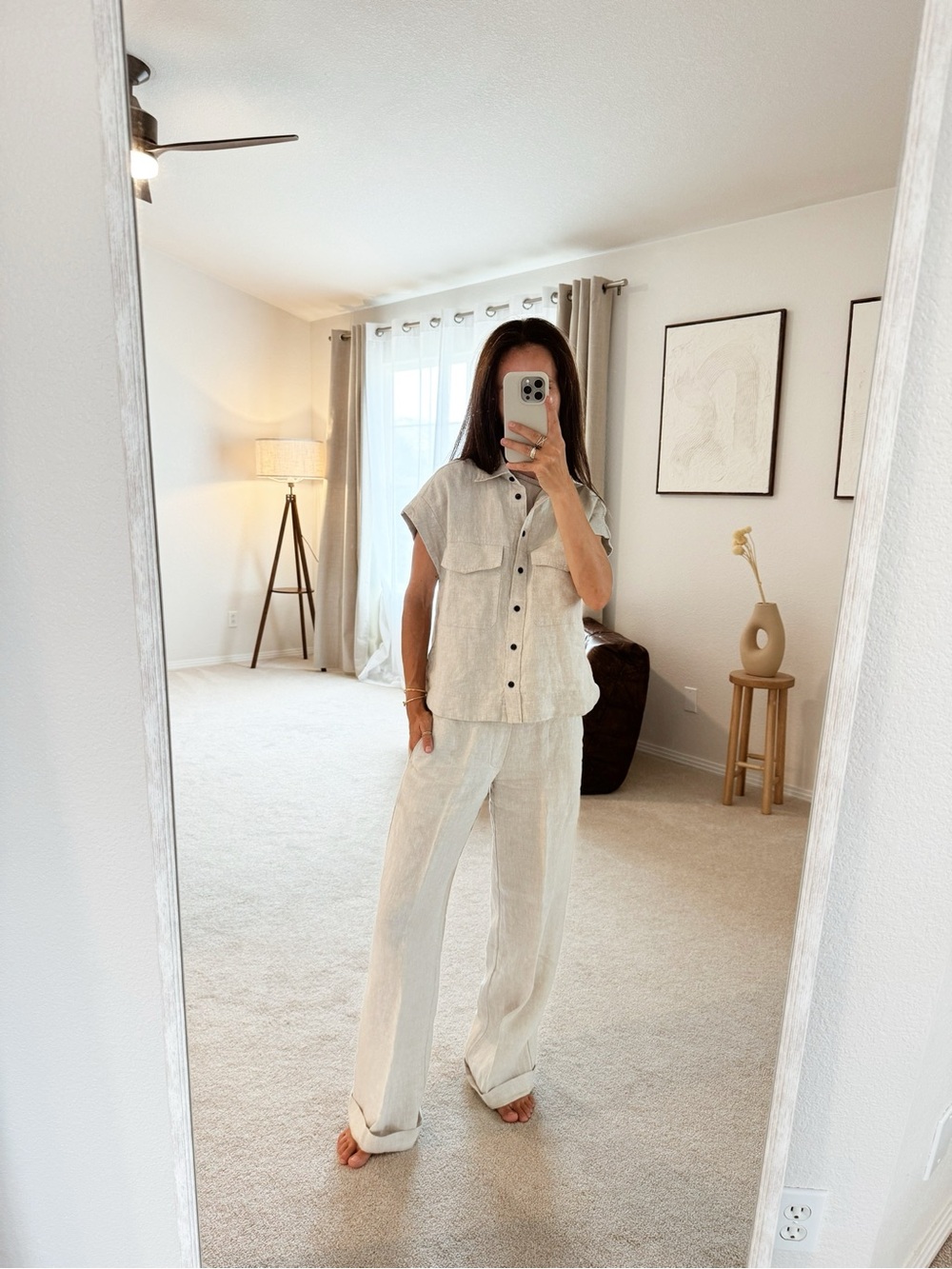Madewell Women's Linen pants Set - Cream